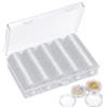 ugescdbi 100 capsule per monete, con scatola, trasparenti, perfette per collezioni di monete, collezionisti di monete e espositore per monete (27 mm)