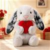 VEELU Peluche Coniglio Personalizzato con 4 Foto, Coniglio di Stoffa con Stampa Foto sulle Orecchie, Regalo Personalizzato per Famiglia, Coppia, Mamma e Papà, Compleanno, Matrimonio, Anniversario (Stile 6)