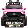 Mondial Toys Chevrolet Silverado ZR2 24V Maxi Fuoristrada 2 Posti Auto Macchina Elettrica per Bambini Telecomando Luci a Led Bluetooth Ammortizzatori Carico Massimo 60 Kg (Rosa)