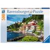 Ravensburger - Puzzle Lago di Como, Italia, 500 Pezzi, Idea regalo, per Lei o Lui, Puzzle Adulti