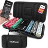 Bluffmaster Cartella Poker Professionale - Poker Set con 300 gettoni da 11,5 g, carte Poker impermeabili - Include Ebook di istruzioni e strategie - Maniglia di trasporto - Ideale per Texas Hold'em
