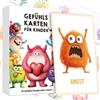 Giggleye Biglietti per bambini - 32 carte emozioni con testi esplicativi, illustrati con cura, pedagogicamente preziosi per l'autoregolazione e la promozione delle competenze sociali, per l'asilo e la scuola