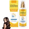 Wowstic Spray solare minerale per il cuoio capelluto, protezione nutriente del cuoio capelluto, SPF 30, spray protettivo UV, leggero e non grasso, spray per capelli per doppie e aree dirassanti, protegge dai