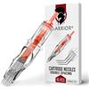 WARRIOR Double Space Cartucce Aghi per Tatuaggi Sterilizzate Grandi Tattoo Needle Cartridge Round Liner 10 pezzi in Acciaio Chirurgico (0.25mm-0803RLX6)