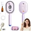 Buhtario Electric Spray Air Cushion Comb for Women - Rechargeable Nano-Mist Hair Brush | Detangles, Anti-Frizz Dry Hair for a Silky, Static-Free Home Spa Experience (1,Viola)