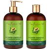 Shea Moisture SheaMoisture Power Greens - Shampoo e balsamo per capelli secchi, Moringa Avocado, idratante, 370 ml