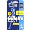 Gillette Sensor 3+ Comfort - Rasoio ricaricabile da uomo con manico ergonomico + 5 ricariche con testine girevoli a 40 gradi e 3 lame sensibili alla pelle