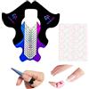 RUIJIE® 100 Pezzi Cartine per Ricostruzione Unghie con 24 Pezzi Gel di Gelatina Nail Art per Ricostruzione Allungamento Sagome per Unghie Cartine Extension Model per UV Gel Nail