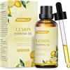 HANOLLY Olio Essenziale Limone 100ml, Oli Essenziali per Diffusori Naturali, Limoni Profumati di Aromaterapia Olio per Massaggio Corpo, Candele Fai da Te, Diffusore, SPA, Bagno