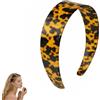 YZBBSH Fascia per capelli spessa con guscio di tartaruga con denti, da donna, larga 3,8 cm, antiscivolo, in acetato, accessorio per capelli in stile retrò leopardato, comoda e resistente, da indossare tutti