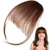 Generico Clip Su Frangia Per Donna - Parrucca Di Veri Capelli Umani Frangia Da Donna | Sorelle Fidanzate Sbatte Con Le Tempie Estensioni Dei Capelli Quotidiane Per Fotografie, Appuntamenti E Altro