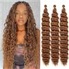 ELAOGI Extension per capelli da 76 cm, 3 confezioni da 3 pezzi, ondulate profonde, trecce all'uncinetto, trecce per capelli da donna (30#, 76 cm)