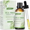 HANOLLY Olio Essenziale Tea Tree Oil 100ml, Oli Essenziali per Diffusori Albero del tè Naturali, Profumati di Aromaterapia Olio per Massaggio Corpo, Candele Fai da Te, Diffusore, SPA, Bagno