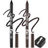 Jutqut 2 pennelli in gel per eyeliner, colore nero e marrone, impermeabili, impermeabili, a lunga durata, per eyeliner, per donne