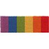 Relaxdays Zerbino in Fibra di Cocco, Tappetino Ingresso, Design Arcobaleno, Indoor & Outdoor, 75 x 25cm, Multicolore