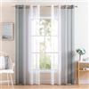 MIULEE Tende Voile in Poliestere Trasparenti Occhielli Sfumato per Soggiorno Camera da Letto Bagno Cucina Camera da Bambino Tenda Finestra Balcone Casa con 2 Pannelli 140X200CM Grigio