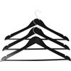 HOME It® Grucce con barra per pantaloni e fessura, confezione da 3, 43 cm, nero - Design scandinavo, ideale per camicie e cappotti invernali