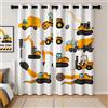 YONGFOTO Tenda Escavatore per Camera Bambini Escavatori Trattore Bulldozer Camion Tende Oscuranti Cameretta Ragazzo con Occhielli 2 Pannelli 107 x 160 cm