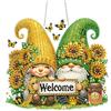 KEYIFA 5D Gnomo Dei Girasoli Benvenuto Diamond Painting kit Completo, Pittura Diamante Ciondolo Fai da Te, Diamond Painting Cristalli Ornamento Appeso per Adatto a Adulti, Decorazione Casa
