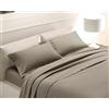 SpazioTessile - Una Federa Cuscino 52x82cm a 3 Volani in Finissmo Percalle Morbido e Setoso, Federe Cuscino Letto Cotone Certificato Oeko-Tex, Biancheria da Letto Made in Italy - Tortora