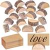 Eulihent 20 Pezzi Portacartellini da Tavola, Portacartellini in legno per Matrimoni, con 20 Cartellini in Carta Kraft per Matrimoni e Feste