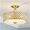 SM Saint Mossi Saint Mossi Lampada da soffitto in cristallo, moderno design semi-flush Mount, perfetto per soggiorno, camera da letto, sala da pranzo, D 40cm x H 28cm, 3 luci, cornice finitura oro
