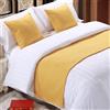 QRGMKL Premium Bed Runner per Il Piede del Letto, Tinta Unita Sciarpa da Letto in Cotone Lino copriletto Decorazione della casa Camera da Letto dell'hotel Bedding-Yellow||180X50cm for 1.2m Bed