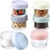 YUNXCNA Barattoli Piccoli per Condimenti con Coperchio, 6 Contenitori da 50 ml con Coperchio, 6 Pezzo Mini Scatola per Salse, Contenitore in Vetro per Condimenti, per Snack, Yogurt