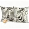 Avalune Federe Cuscini Divano 40x40 Esterno Impermeabili Copricuscini Decorativi Marrone Grigio Foglie Tropical Moderno Fodera per Cuscino per Soggiorno Balcone Giardino Esterno Decorazione Set di 2