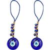 Mikqky 2 Pezzi Amuleto per la Decorazione Della Casa, Amuleto per la Decorazione d'Interni, Ciondolo Malocchio, Occhio Blu Turco, Home Decoration Protection Blessing Gift Glass Bead Pendant