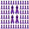 WANDIC 200 pz Nastro Viola Spilli di Raso Spilli di Consapevolezza Violenza Domestica Lupus Alzheimer Spilli di Consapevolezza del Cancro al Pancreatico Spilla Viola, 7.5cm