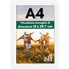 Americanflat Cornice A4 Bianca - Cornice A4 da Parete e da Tavolo in Legno MDF e Vetro Resistente agli Urti a Finitura Lucida - da Appendere in Verticale o Orizzontale