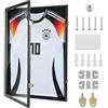 Walasis Espositore Cornice per Maglie da Calcio: Kit di Incorniciatura in Legno Nero 60X80cm per Maglie da Hockey Rugby e T-Shirt di Band