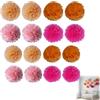 YDNURSCT Pomponi Decorativi Carta Velina 16 Pezzi Rosa Caldo Arancione, Decorazioni Feste 20cm 25cm, Addobbi Colorati per Compleanni, Matrimoni, Eventi Speciali