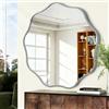 HLFMVWE Specchio rotondo ondulato da parete, decorativo, 60 cm, moderno, con cornice in metallo, per bagno, camera da letto, soggiorno, ingresso, decorazione per la casa