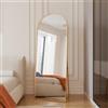 BRILVERDE Specchio per tutto il corpo, 160 x 65 cm, ad arco, grande specchio intero con cornice in alluminio, specchio da parete con supporto per camera da letto, ingresso, corridoio (oro C)