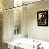 ecooe Tenda Doccia EVA Impermeabile Antimuffa 240 x 200 cm, Trasparente 3D con 16 Anelli per Vasca da Bagno