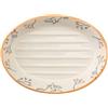 Tranquillo Grande portasapone ovale in ceramica con stampe floreali, bordo arancione, supporto dipinto a mano, 15 x 11 x 3 cm