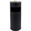 Spetebo Posacenere in acciaio inox nero per esterni - 60 x 25 cm - Posacenere in metallo per esterni autoportante con pattumiera - Outdoor Stand posacenere con inserto per cenere e pattumiera