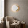 B·LED BARCELONA LED BARCELONA LED Applique da parete LED in gesso bianco "Lune" 2,5W luce calda 2700K, piccola lampada muro moderna stile nordico verniciabile, illuminazione indiretta per soggiorno camera hotel IP20