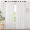SUNLIMEI Tende per Interni 260 x 110 cm Moderne con Occhielli Voile Tenda Finestra Interno Salotto Eleganti Belle, Decorazioni per La Casa per Soggiorno Camera Cameretta, Bianco