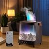 LPQKCcY Diffusore di Oli Essenziali con Telecomando, Diffusori Olio Essenziale con Montano Innevato e Effetto Fiamma -7 Colori&Aurora Diffusore di Aromi umidificatore a nebbia per l'ufficio Domestico (Nero)