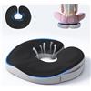 Auoketuo Cuscino ortopedico a ciambella in memory foam - Sollievo per coccige, emorroidi, sciatica, gravidanza, post-partum & recupero post-operatorio (nero)