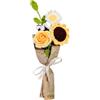 DRYFAL Finito lavoro a maglia uncinetto bouquet di fiori a mano uncinetto bouquet misto fatto a mano fai da te fiore lavorato a maglia rosa girasole margherita fiore artificiale per vaso decorazione