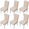 NFYUEBUC Coprisedie con Schienale 6 Pezzi, Elasticizzato Universali Coprisedia Cucina Modern Lavabile Copri Sedie Soggiorno (Beige)