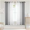 XWZO - Tende con occhielli, tende trasparenti con sfumature di colore in voile, tenda ombre per camera da letto e soggiorno, 160 x 140 cm (A x L), colore grigio