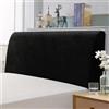 TAOCOCO Copri Testata Letto Matrimoniale, Copri Testiera Letto Imbottita, Copertura Testiera Letto Elastico, Morbido Tessuto Velour Stretch, Lavabile, Design All-In-One(Nero, 180-200cm)