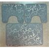 Corredocasa Tappeto Bagno Set 3 Pezzi o Tappeto Bagno Singolo 50X80 Antiscivolo Poliestere con Particolari Disegni e Fantasie (Grigio/Gold)