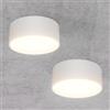 Klighten 2 Pezzi 24W Faretti da Soffitto LED Rotonda, Faretto da Superficie, Faretti Cilindro Moderna, Plafoniera, Alluminio+Acrilico, IP44, Bianco caldo 3000K, 1672LM, Bianco, 60 x 150 mm