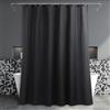 Popkozzi Tenda da doccia in tessuto nero, per bagno, in tessuto di lino, antimuffa, lavabile, impermeabile, in poliestere, per doccia - semplice ed elegante decorazione Shower Curtain - 183 x 183 cm